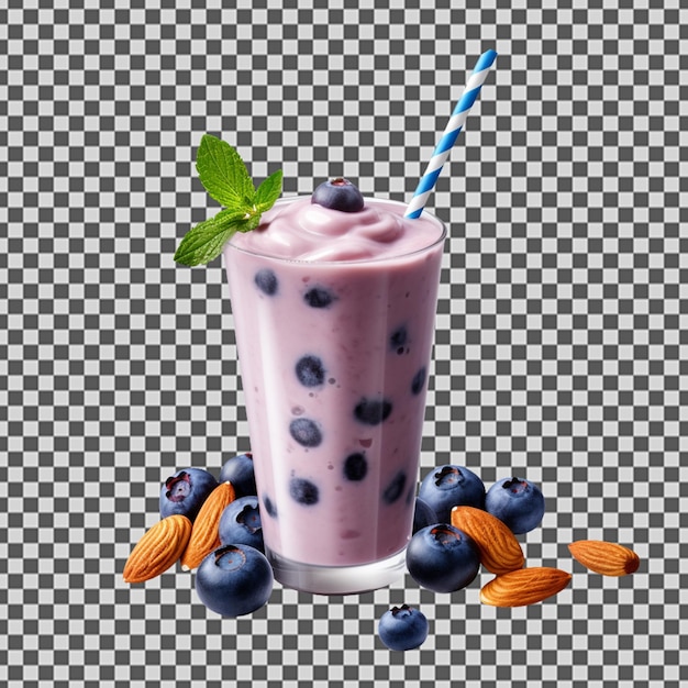 PSD psd png of a tasty blueberry almond smoothie juice