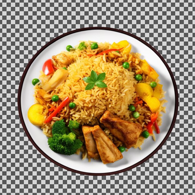 PSD psd png of a tasty curry fried rice plate