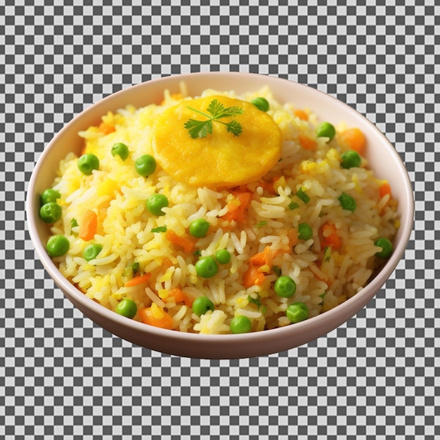 Psd png of a tasty curry fried rice plate