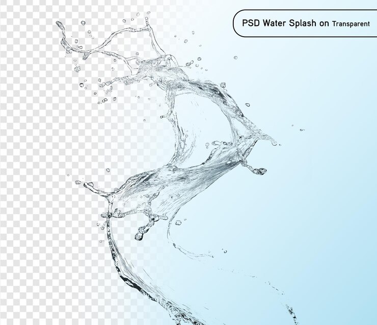 PSD psdとpng 透明なベクトル 水のスプラッシュと光の背景の波