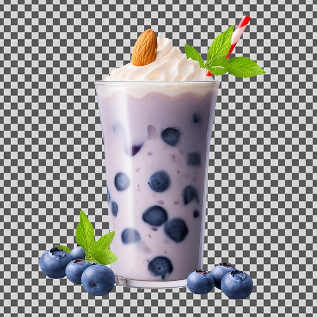 PSD psd png van een lekker bosbessen amandel smoothie sap