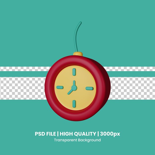 PSD psd pocket watch 3d icon illustratie