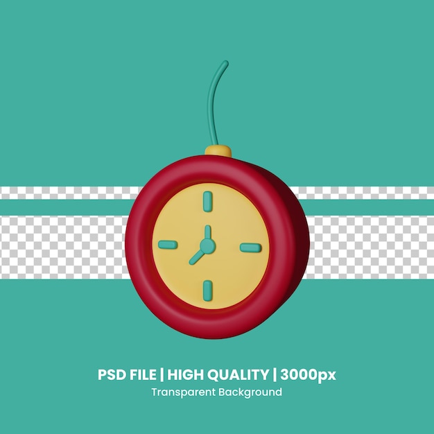 PSD psd pocket watch 3d icon illustration