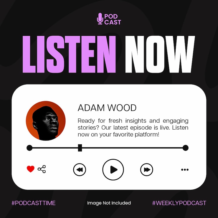 PSD psd podcast listen now lynova design for social media and instagram post template
