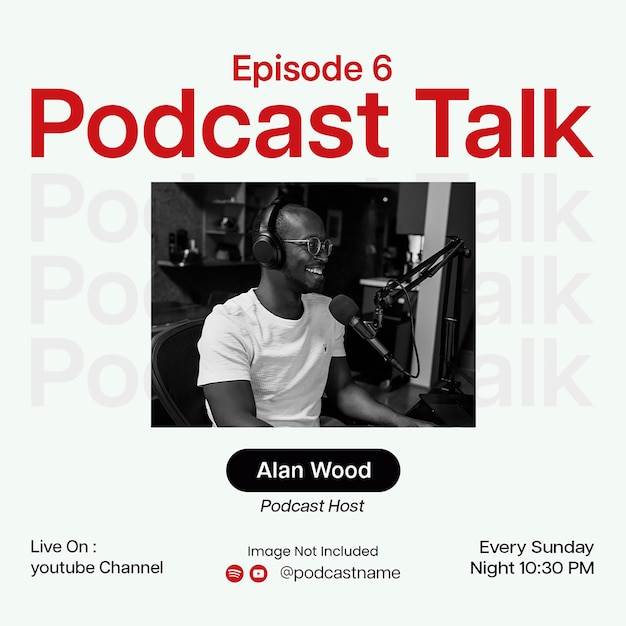 psd podcast talks redtalk design for social media and instagram post template