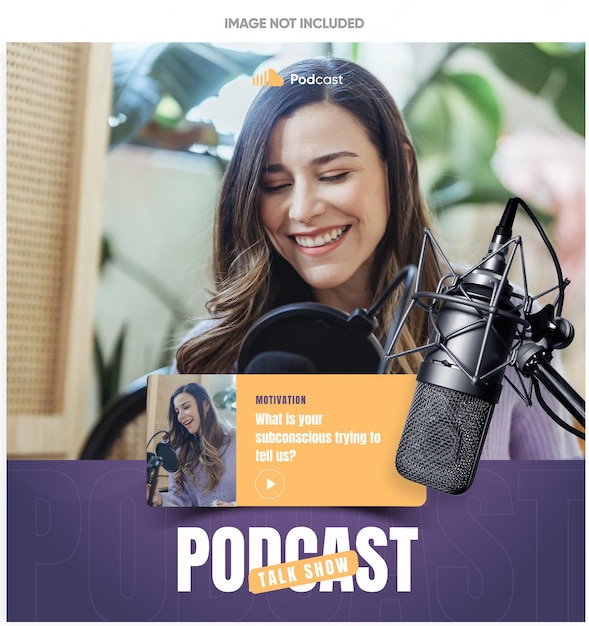 PSD psd podcast talkshow instagram postontwerp of poster sociale media post bewerkbare psd