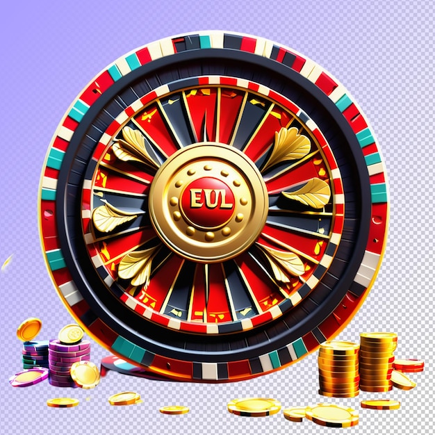 PSD psd poker chips and casino roulette isolated on transparent background