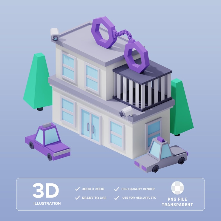 PSD полицейская 3d-иллюстрация