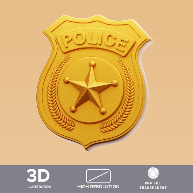 PSD police badge 3D Illustration