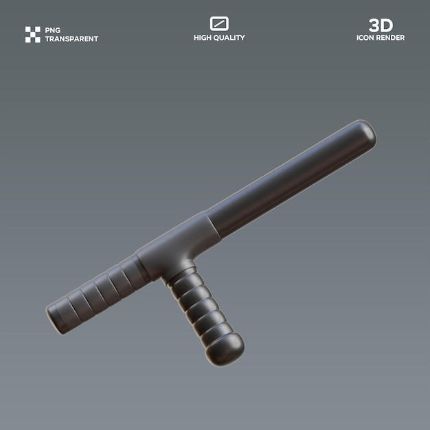 PSD Police Baton 3D Illustration