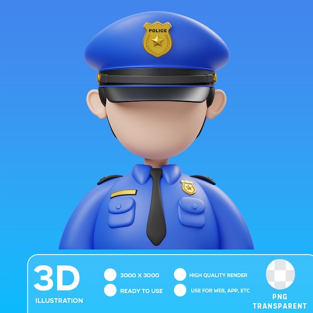 PSD psd policjant 3d ilustracja