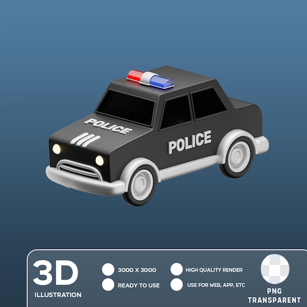 PSD psd politie auto 3d illustratie