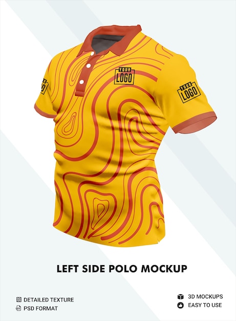 Mockup di t-shirt polo psd a maniche corte