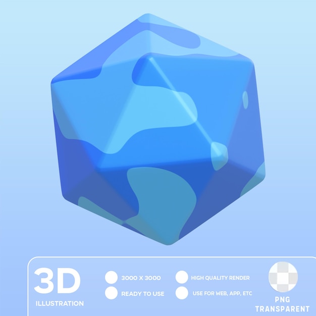 PSD 3d-иллюстрация полиэдра psd