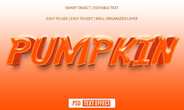 PSD pompoen tekst stijl effect