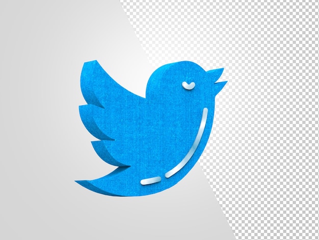 Psd populair twitter-logopictogram 3d render