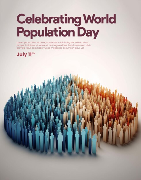 PSD Плакат всемирного дня народонаселения psd