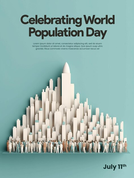 Psd population world day poster banner