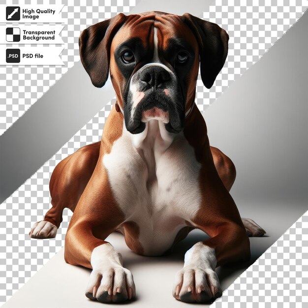 Psd portrait of a boxer dog on transparent background