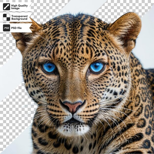 PSD psd portrait of a leopard on transparent background with editable mask layer