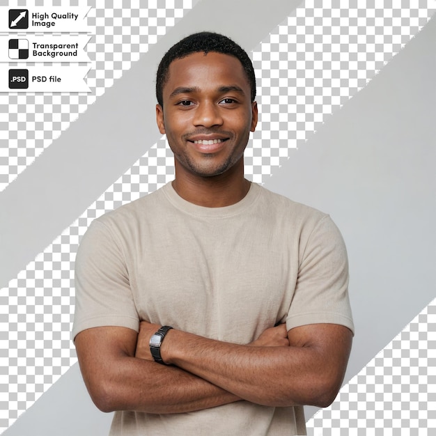 Psd portrait of a man on transparent background with editable mask layer