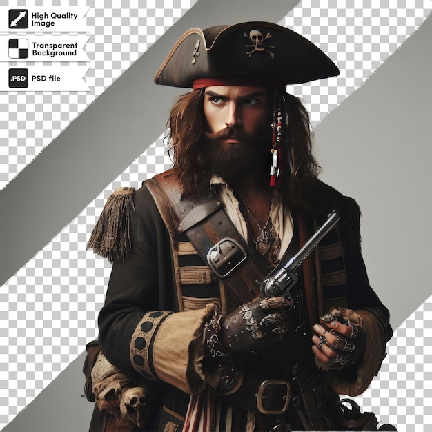 PSD psd portrait of a pirate on transparent background