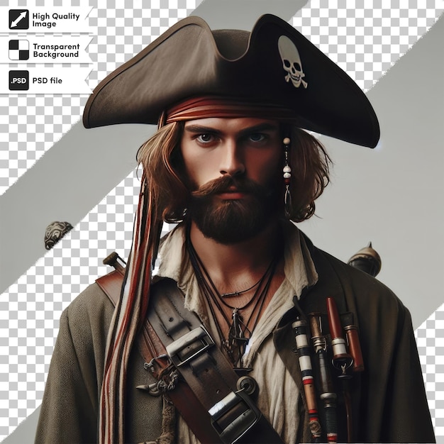 PSD psd portrait of a pirate on transparent background