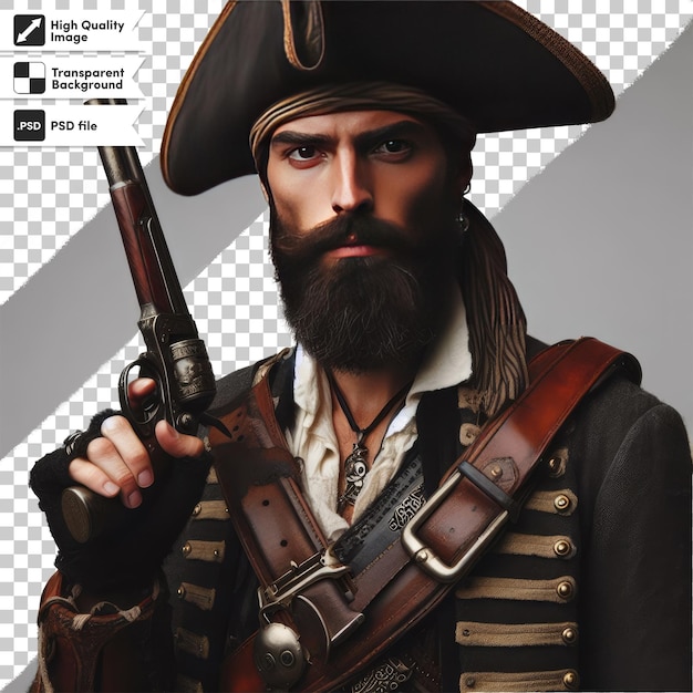 PSD psd portrait of a pirate on transparent background