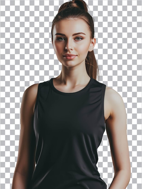 PSD psd portrait of young beautiful fitness woman isolated on transparent background