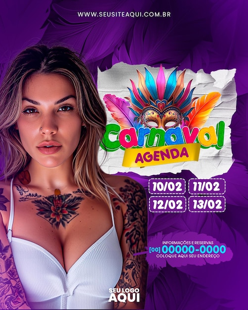 Psd post to social media carnival brazil