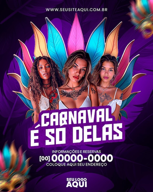 Psd post to social media carnival brazil