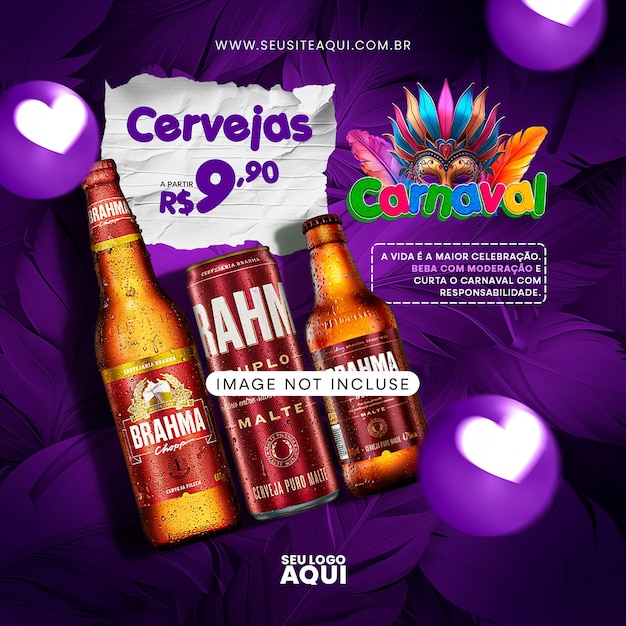 Psd post for social media carnival party festa de carnaval