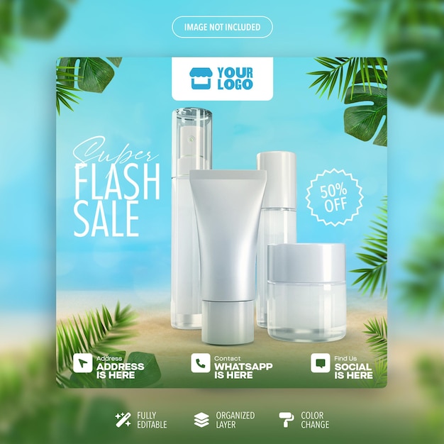 PSD poster for a flash sale banner