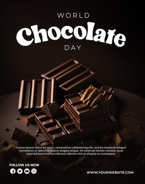 PSD psd a poster greeting world chocolate day