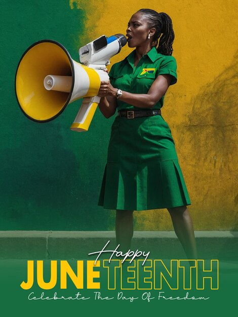 Psd a poster for juneteenth freedom day