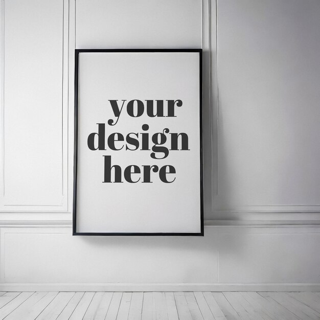 PSD display di mockup di poster psd con illustrazione incorniciata nel rendering interno