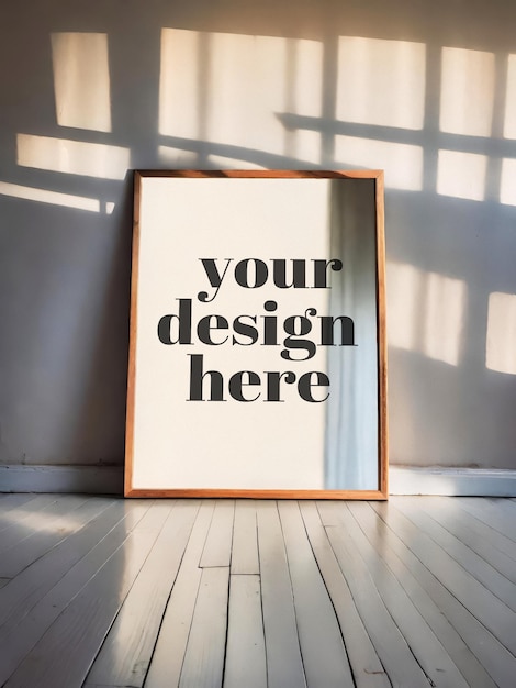 Psd poster mockup featuring interior render and framed illustration showcase