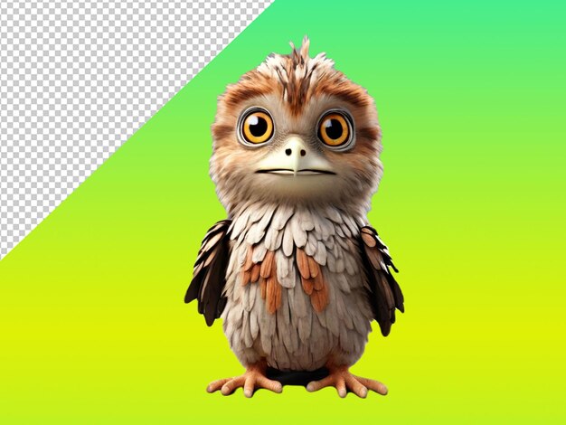 Psd of a potoo on transparent background