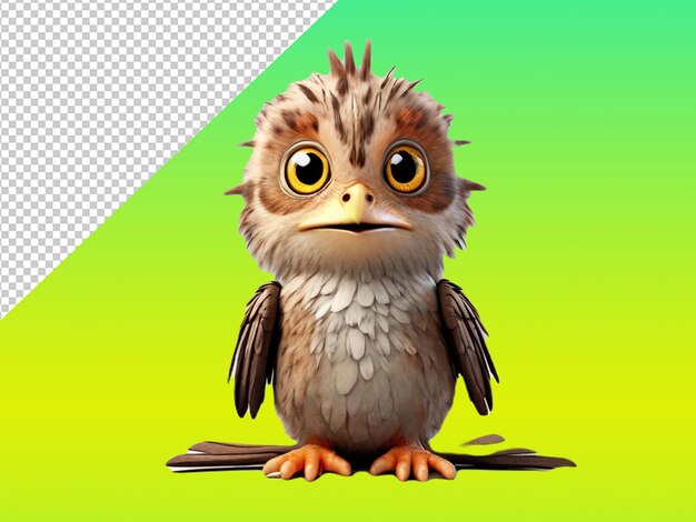 PSD psd of a potoo on transparent background