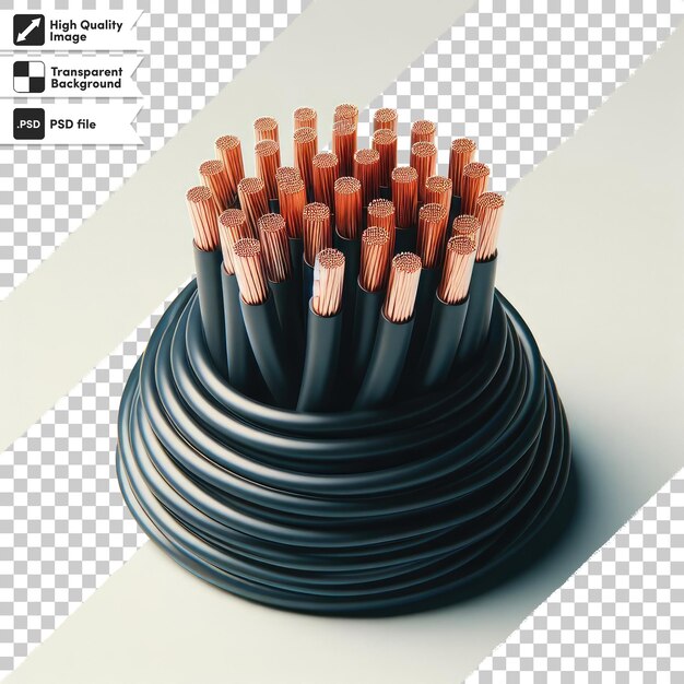 PSD psd power supply cable on transparent background with editable mask layer