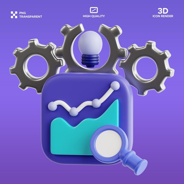 psd predictive analytics 3d illustration