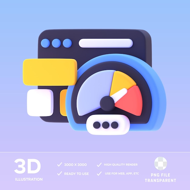 PSD prędkość Internetu 3D Ilustracja
