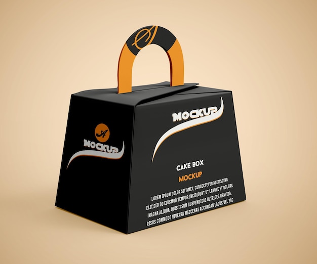 PSD Premium Cake Box Surprise For Mockup