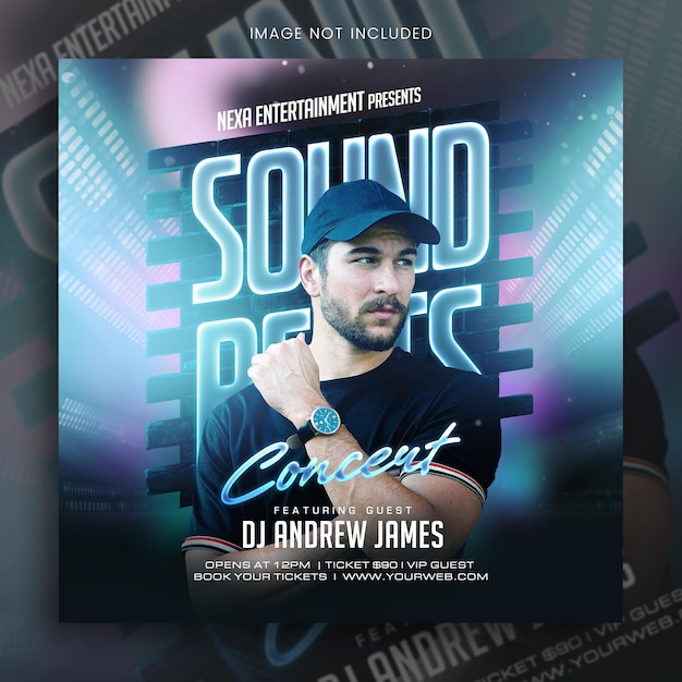 psd premium dj club party social media and flyer template or web banner
