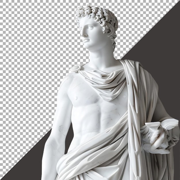 Psd premium file png of marble roman greek statue against white background