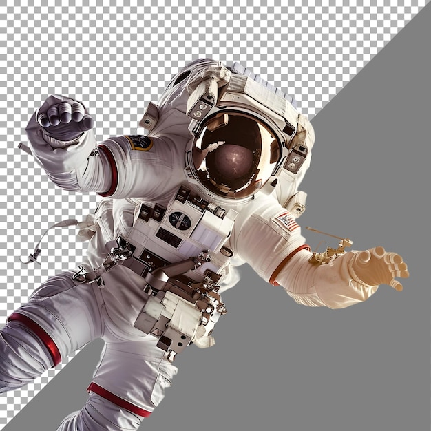 PSD Premium File Png van Astronaut tegen witte achtergrond