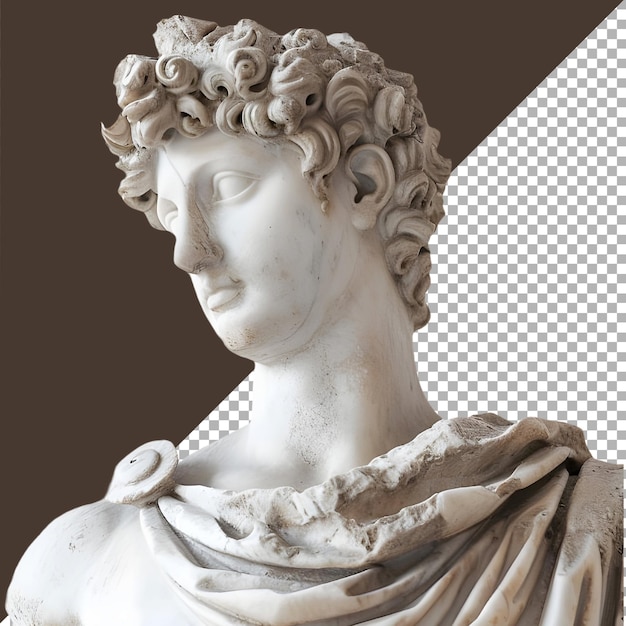 PSD Premium File Png van Marmer Romeins Grieks standbeeld tegen witte achtergrond