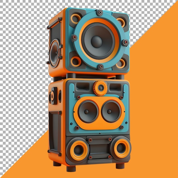 PSD Premium File Png van Tower Speaker tegen witte achtergrond