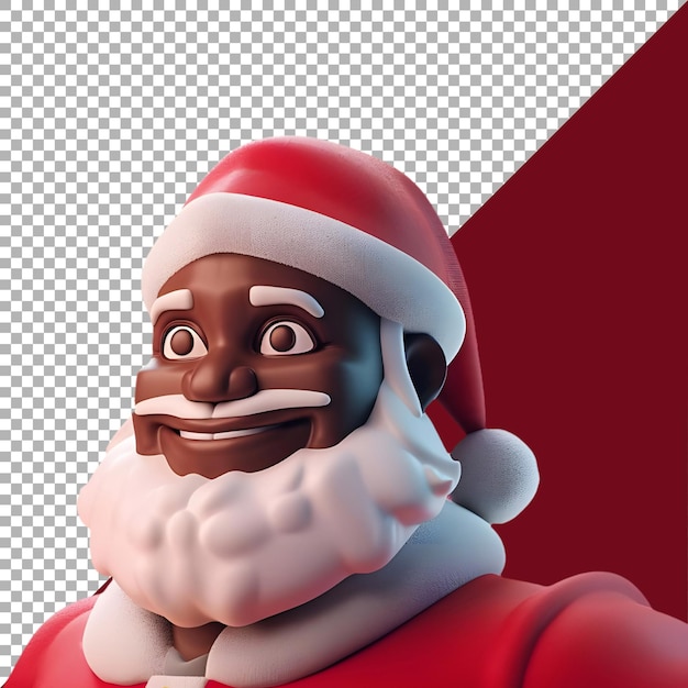 Psd premium file png van zwarte kerstman tegen witte achtergrond