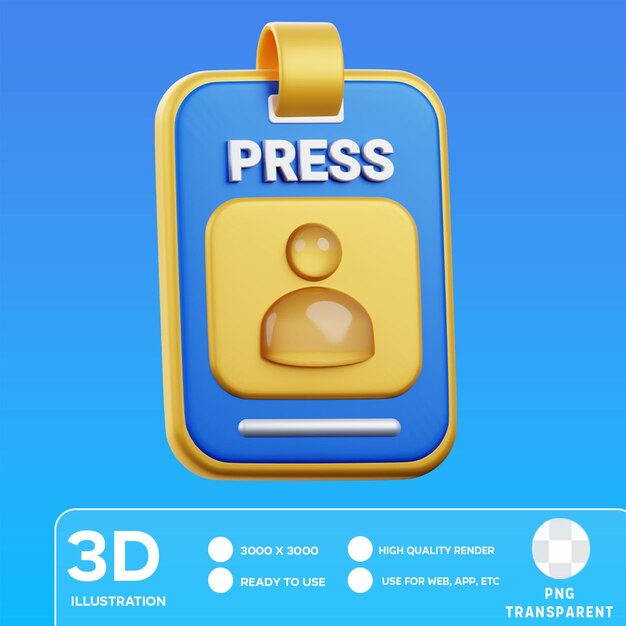 Illustrazione 3d di psd press id